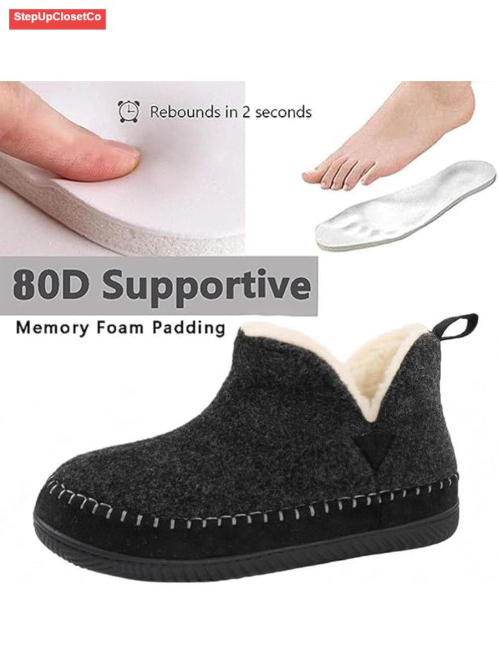 Women's Mocc Slippers Memory Foam House Shoes Machine Washable - Picture 3 of 6